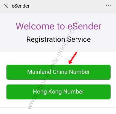 Choose Mainland China number
