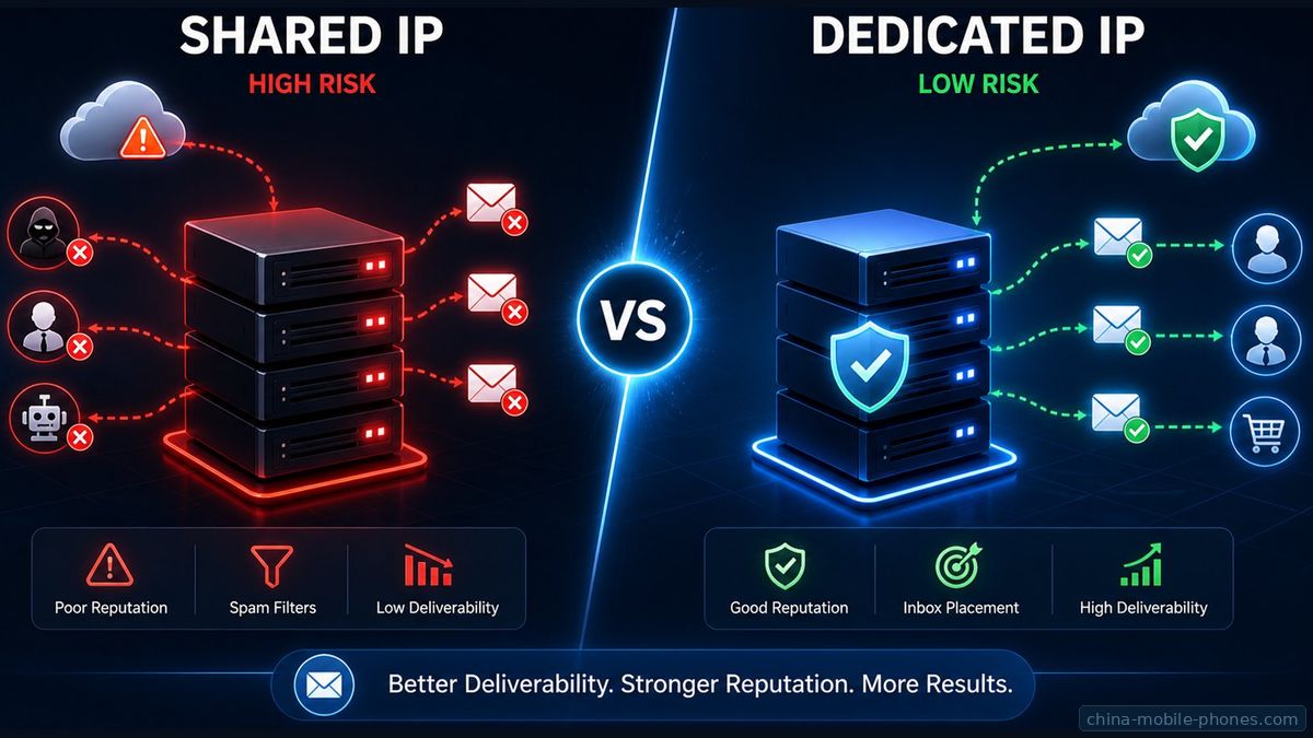 Comparison of shared IP vs dedicated IP for email deliverability