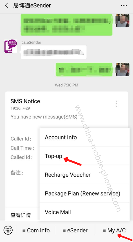 How to top up Virtual China Mobile Number