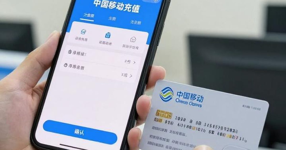 Recharging a China Mobile number via the app, holding a China Mobile SIM card